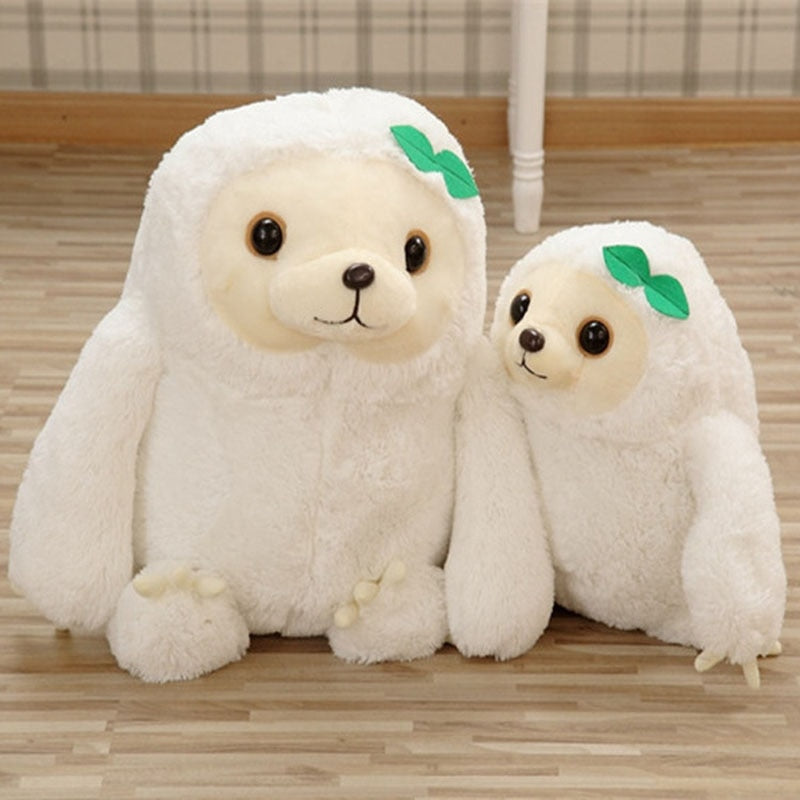 Kawaii Cute Big White Brown Sloth Animal Plush Stuffed Toy