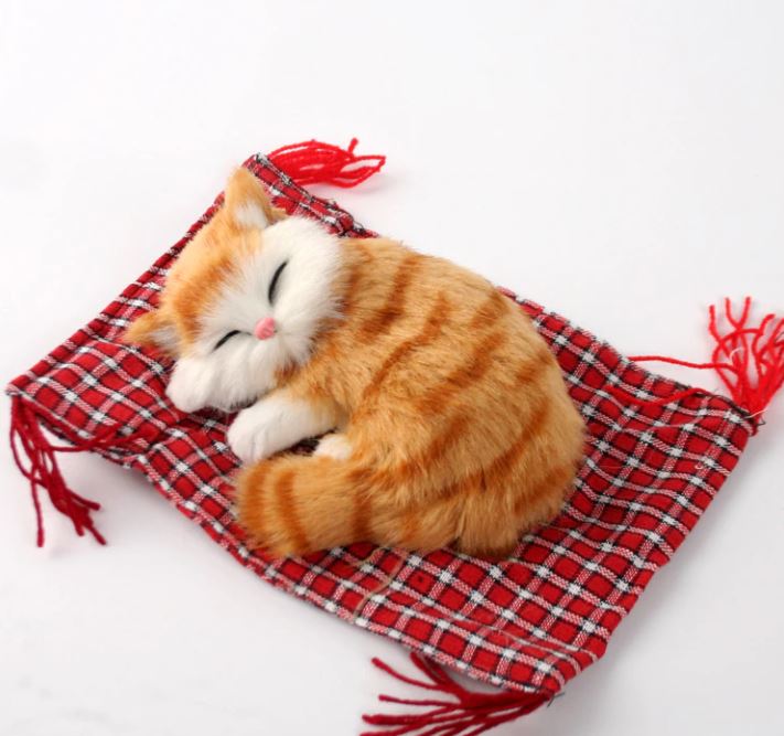 Sleeping Cat Realistic Plush Doll Figure
