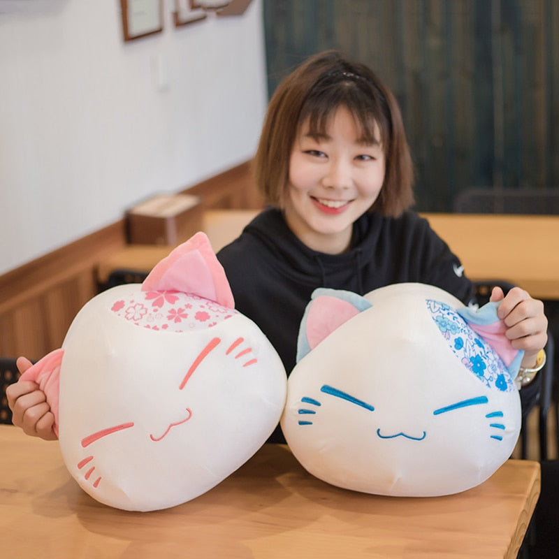 Kawaii Cute Kitty Cat Cherry Blossom Dumpling Animal Plush Stuffed Toy