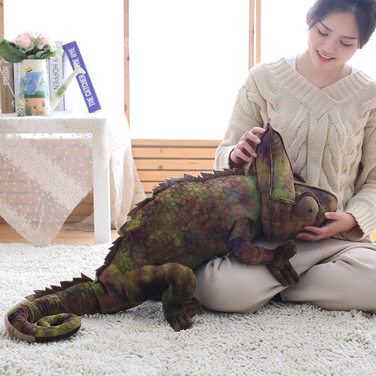 Big Chameleon Reptile Realistic Animal Plush Stuffed Toy