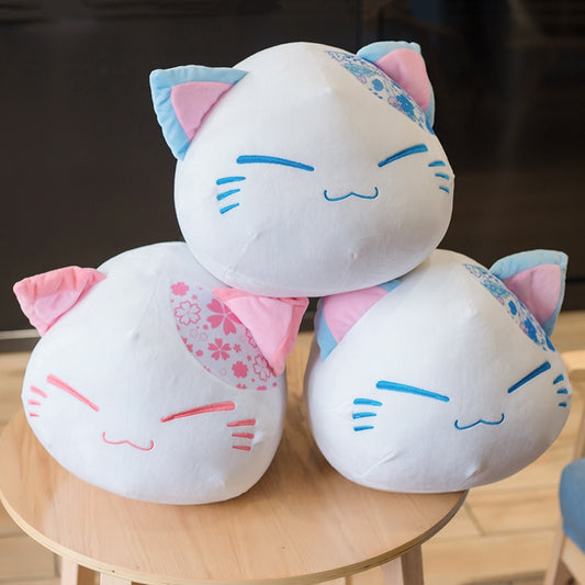Kawaii Cute Kitty Cat Cherry Blossom Dumpling Animal Plush Stuffed Toy