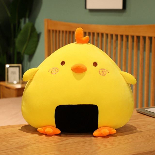 Kawaii Cute Large Chicken Onigiri Sushi Rice Ball Animal Plush Stuffed Toy