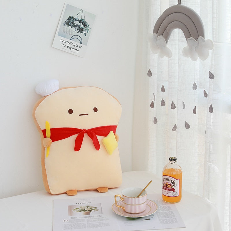 Kawaii Cute Toast Bread Baguette Food Stuffed Plush Toy