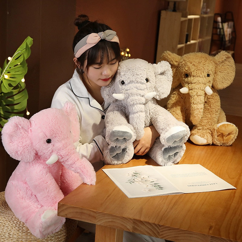 Kawaii Cute Fluffy Colorful Elephant Animal Plush Stuffed Toy