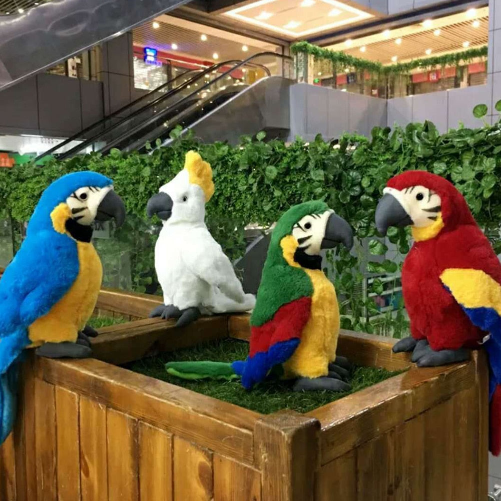 Kawaii Cute Parrot Macaw Cockatoo Bird Realistic Animal Plush Stuffed Toy
