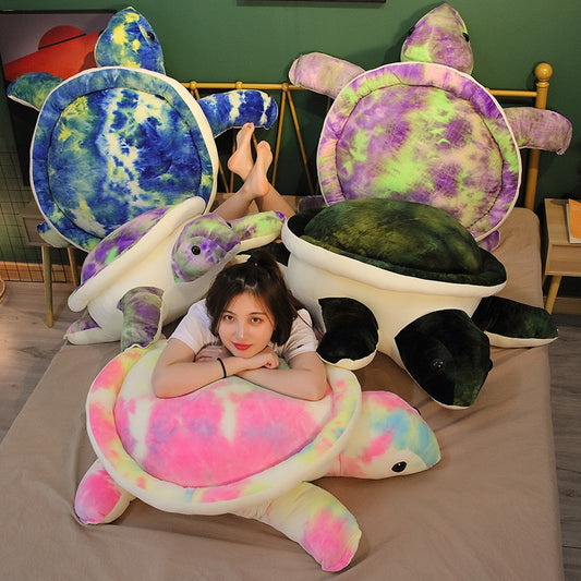 Kawaii Cute Large Colorful Turtle Tortoise Sea Animal Plush Stuffed Toy